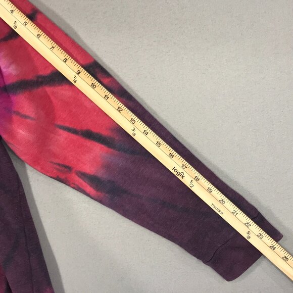 PINK Victoria's Secret Campus Hoodie Women's Large Pink Magenta Tie Dye Pullover - Picture 11 of 11